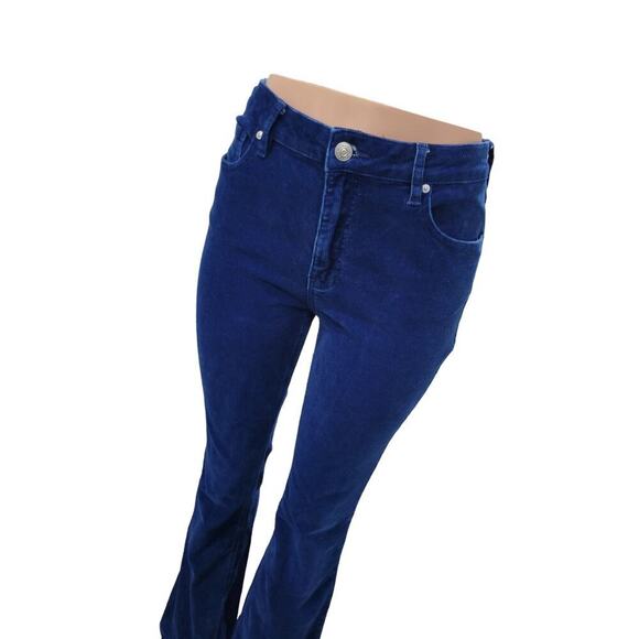 Cleo + Wolf Women's Corduroy Jeans Size 29 Navy Blue High Rise Bootcut‎ Flare - Picture 6 of 16